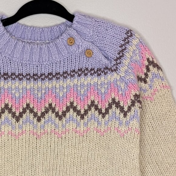 💙 2 for 15 💙 H&M Knit Sweater | Girly Pastel Fair isle - Picture 3 of 4